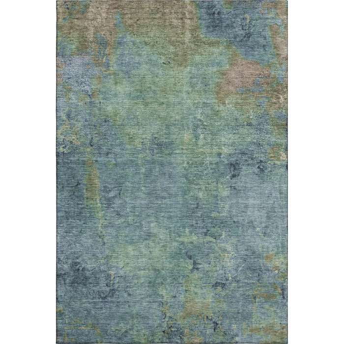 10' X 14' Abstract Washable Area Rug With UV Protection (692745) - Blue / Green / Beige