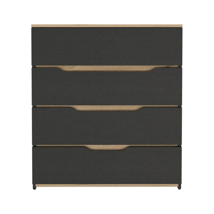 Four Drawer Dresser - Natural And Black