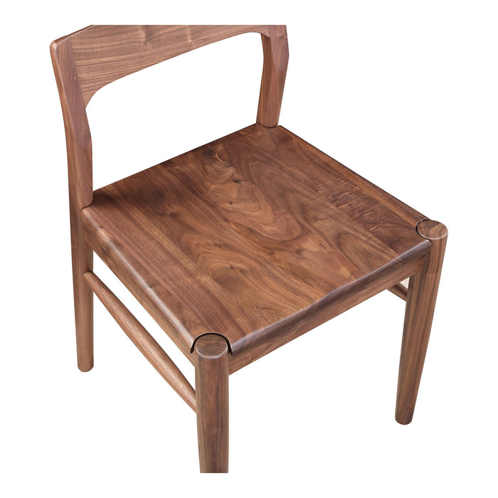 Solid Wood Open Back Dining Room Side Chairs (Set of 2) - Brown