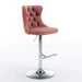 Set of 2 Giga swivel barstools with upholstered backs, adjustable height 25-33 inches, tufted seats for home pub or kitchen island.