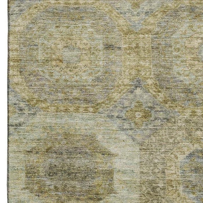 10' X 14' Abstract Geometric Washable Area Rug With UV Protection (708952) - Gold / Beige / Brown