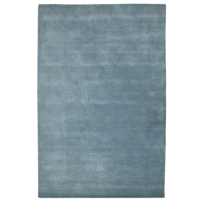 9' X 12' Wool Hand Woven Area Rug - Light Blue