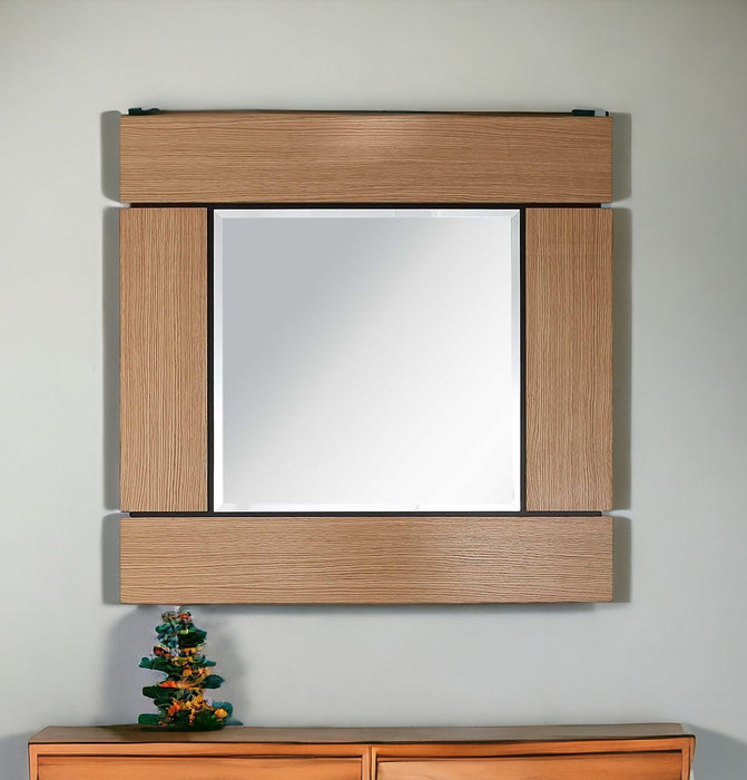35" Square Accent Mirror - Brown
