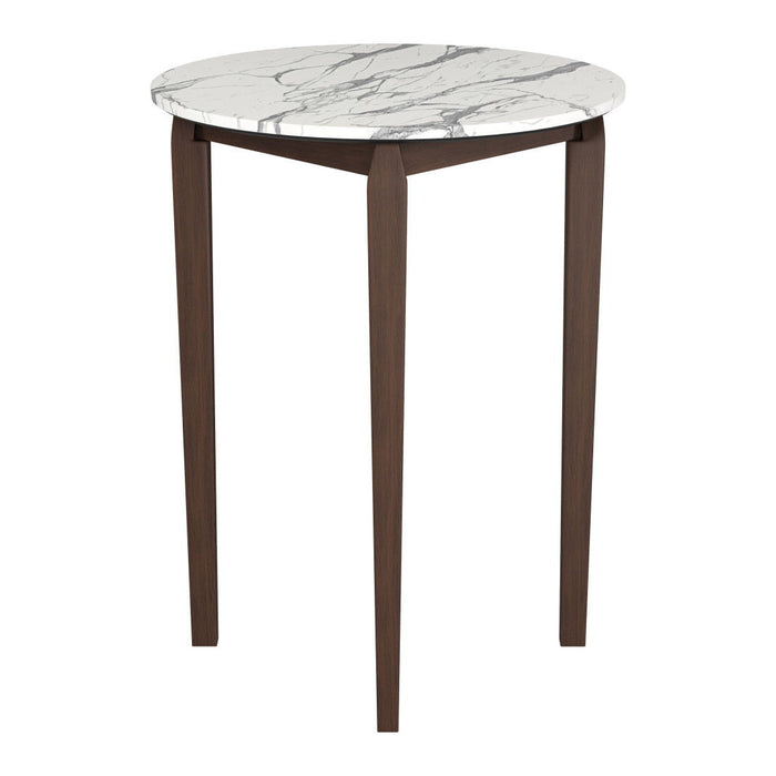 32" Solid Wood Rounded Bar Table - White