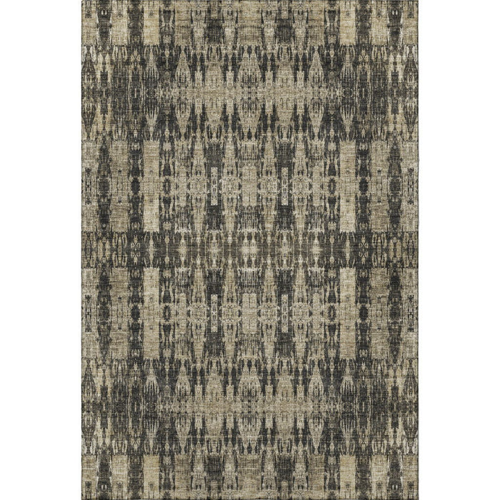 8' X 10' Moroccan Washable Area Rug With UV Protection (650192) - Black / Beige