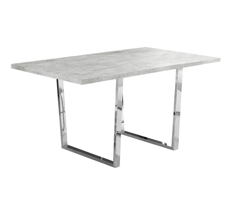 59" Metal Sled Base Dining Room Table - Gray / Silver