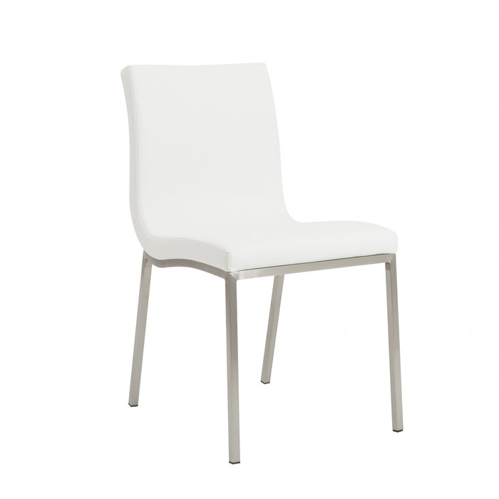 Minimalist Faux Leather Chairs (Set of 2) - White