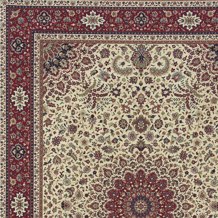 7' X 10' Oriental Area Rug - Ivory / Red