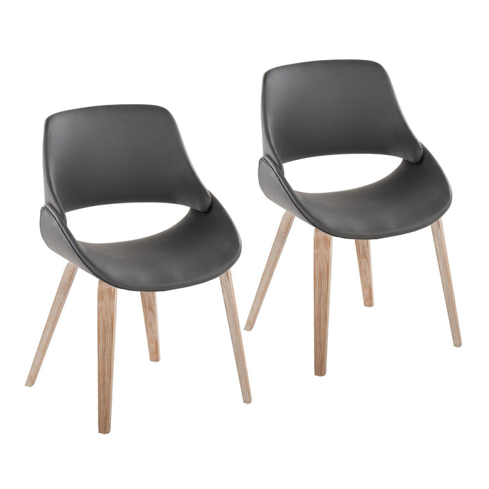 Fabrizzi - Mid-Century Modern Dining / Accent Chair (Set of 2) - Whitewash Wood