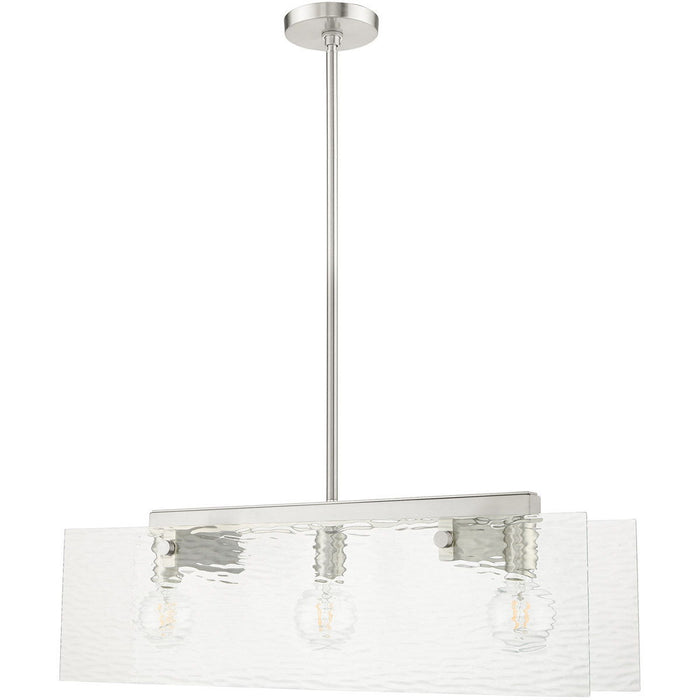 3-Light Dimmable Chandelier With Shades - Nickel