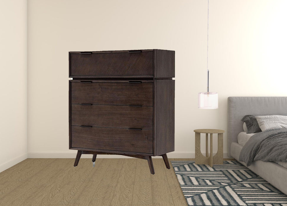Four Drawer Dresser - Dark Brown