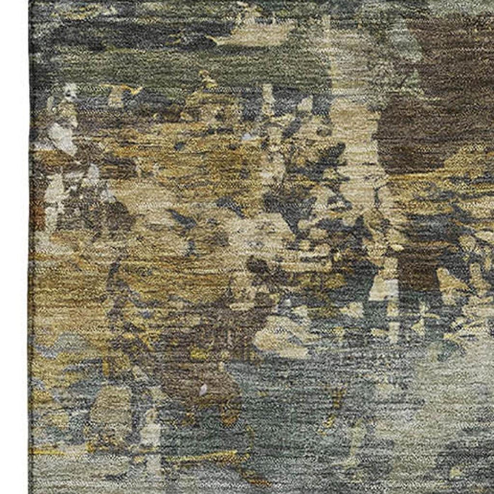 10' X 14' Abstract Washable Area Rug With UV Protection (717002) - Gray / Beige