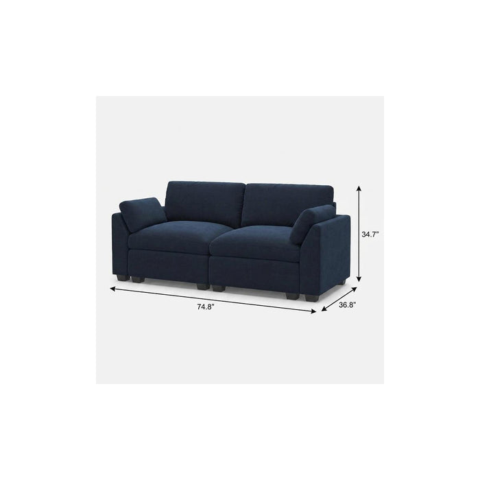Modular Loveseat - Blue / Black