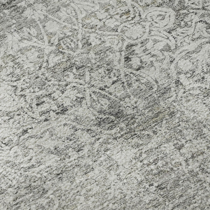 10' X 14' Oriental Washable Area Rug With UV Protection (700601) - Gray / Ivory