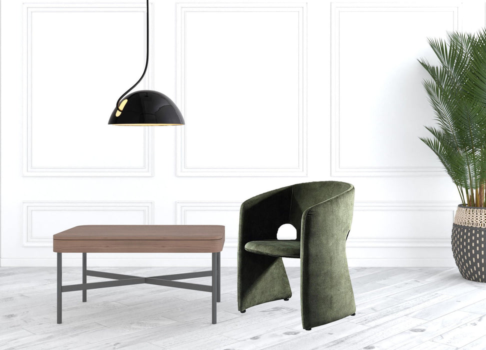 Velvet Solid Color Barrel Chair - Green