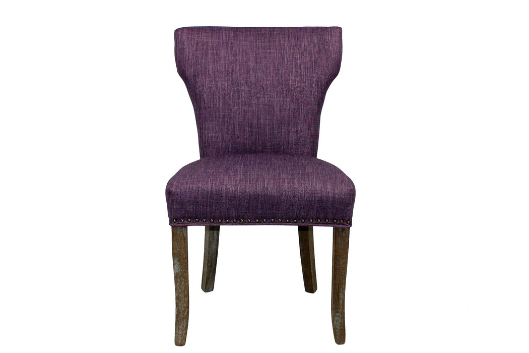 Upholstered Fabric Dining Parsons Chairs (Set of 2) - Purple