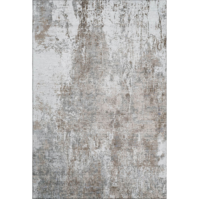 10' X 14' Abstract Washable Area Rug With UV Protection (700679) - Brown / Ivory