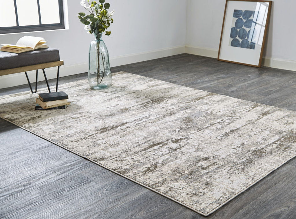 12' x 15' Abstract Area Rug - Ivory And Brown