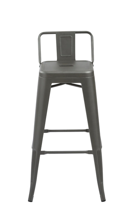 Metal Low Back Bar Height Bar Chairs (Set of 4) - Gray