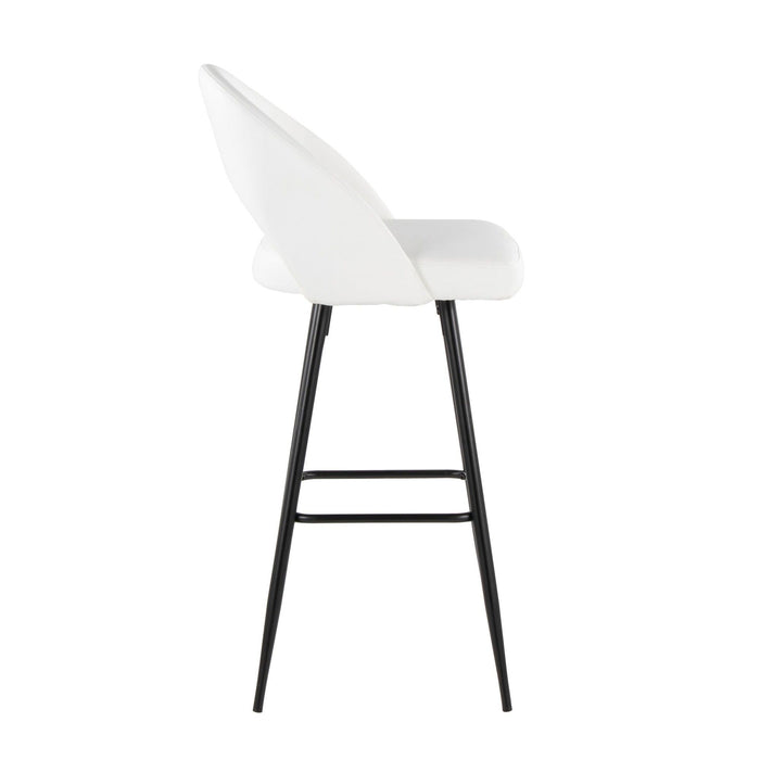 Renee - Upholstered Fixed-Height Barstool (Set of 2) - Black Base