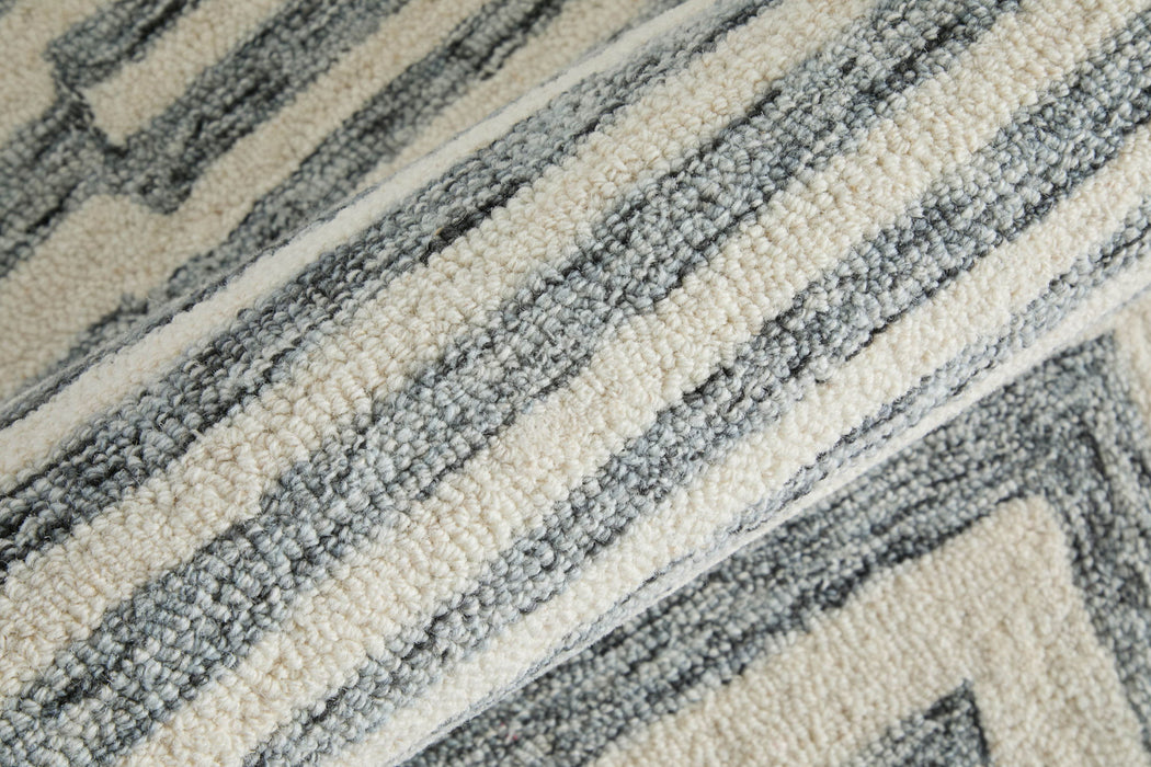 10' X 14' Wool Geometric Hand Tufted Area Rug (722368) - Gray / Ivory