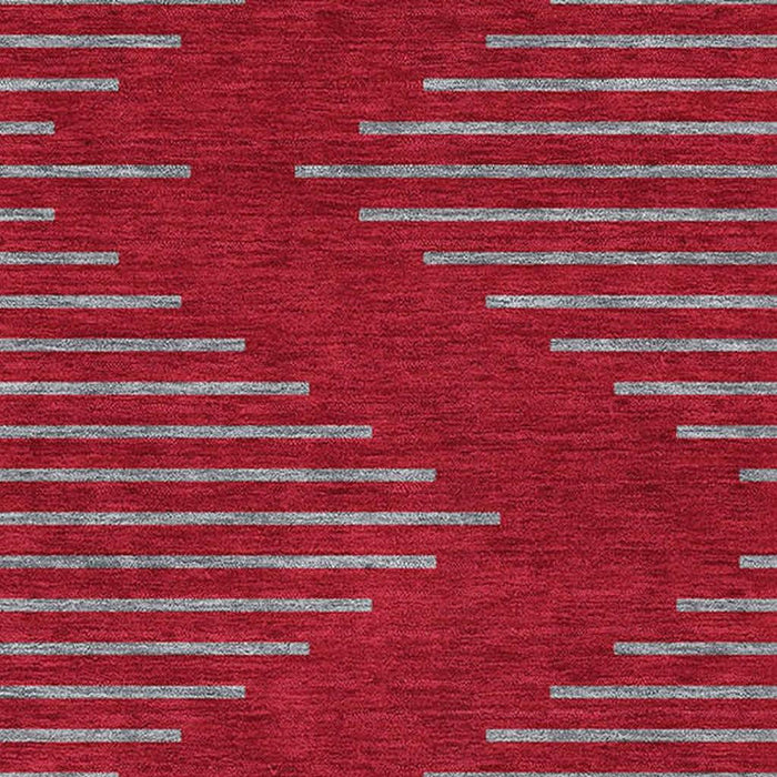 10' X 14' Geometric Washable Area Rug With UV Protection (679858) - Red / Gray