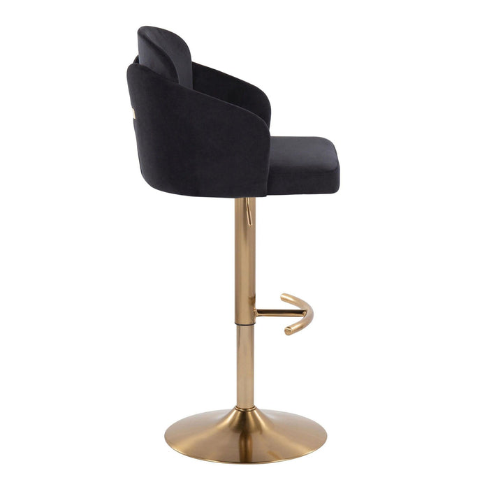 Dahlia - Adjustable Barstool (Set of 2) - Gold Metal Base