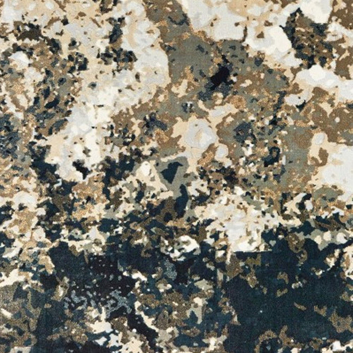 6' x 9' Abstract Marble Indoor Area Rug - Ivory Navy