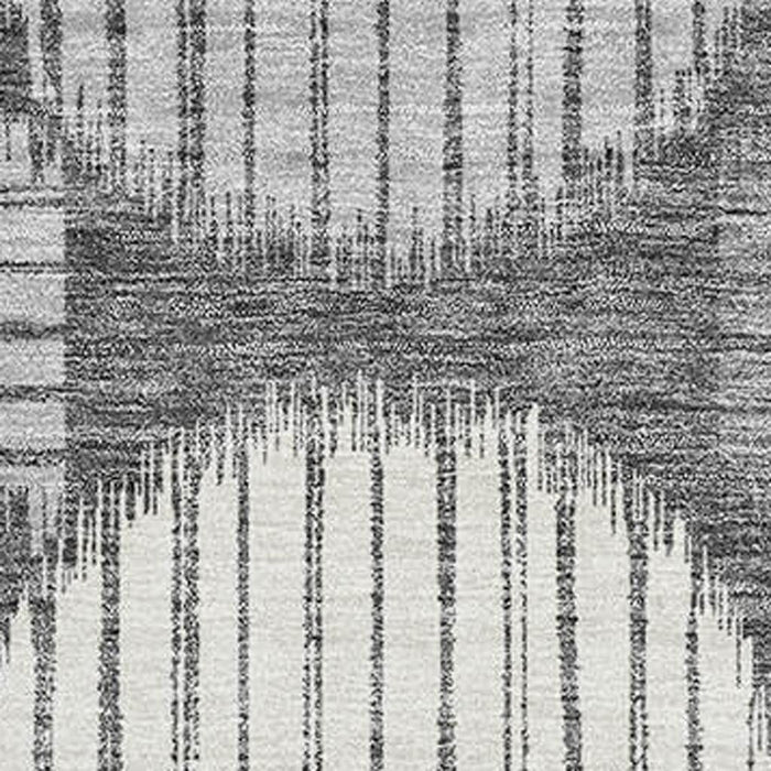 10' X 14' Geometric Washable Area Rug With UV Protection (671528) - Charcoal / Ivory