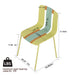 Set of four Giga modern striped blocking chairs, waterproof and fade-resistant, with cushioned seats and stylish design.