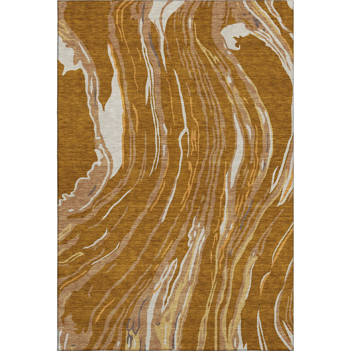 10' X 14' Abstract Washable Area Rug With UV Protection (681407) - Rust / Beige / Gray