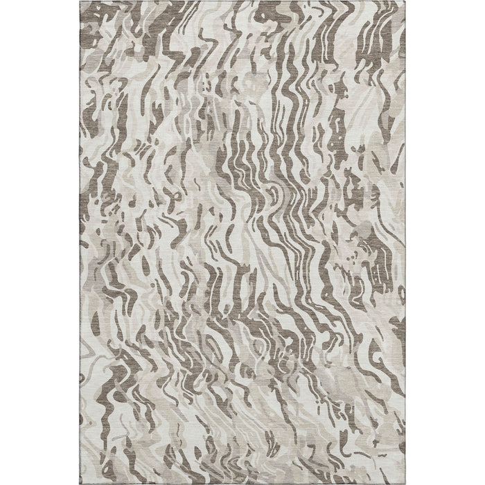 10' X 14' Abstract Washable Area Rug With UV Protection (681455) - Gray / Silver / Ivory