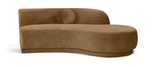 Avra 86-inch velvet upholstered sofa by Meridian Furniture, showcasing plush velvet fabric and a modern stationary sofa design.