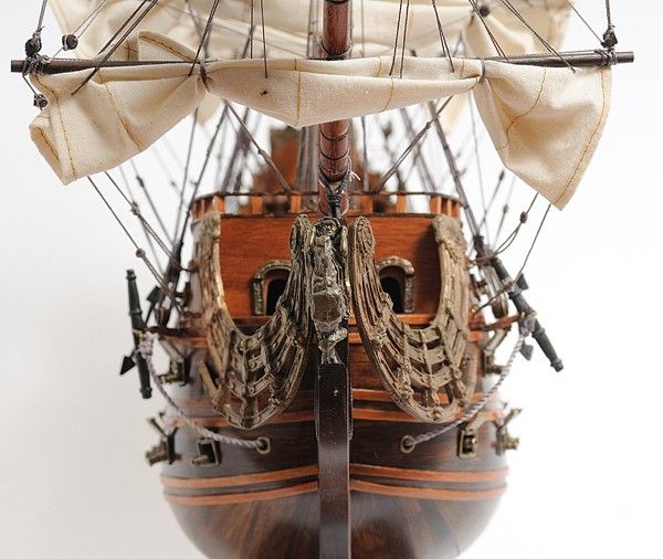 Hand Painted Solei Royal Medium Model Boat - Brown