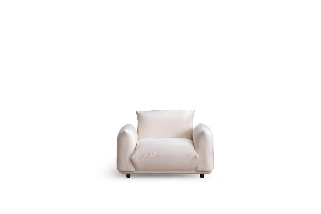 Velvet Arm Chair - White