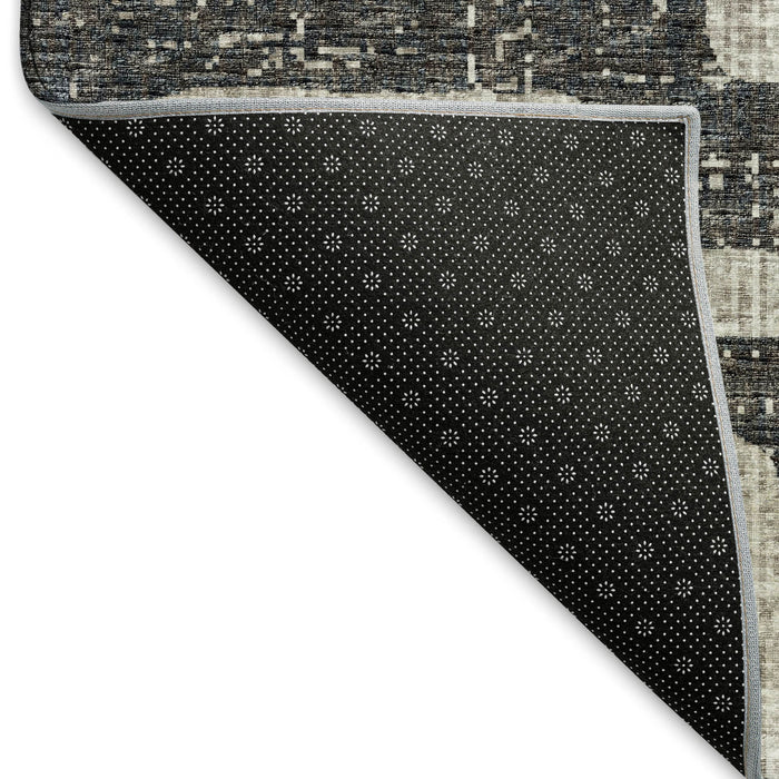 9' X 12' Abstract Washable Area Rug With UV Protection (644843) - Gray / Ivory