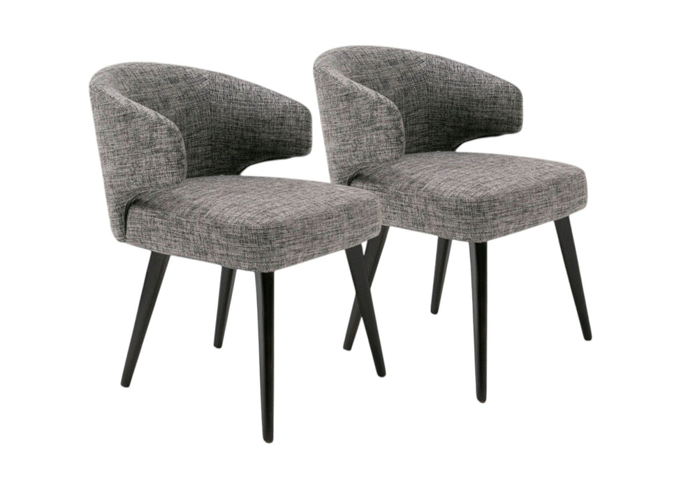 Upholstered Fabric Wing Back Dining Arm Chair - Gray