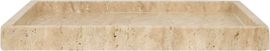 Michael Meridian Furniture travertine tray with rounded edges and a smooth surface, ideal for serving or decorative use.
