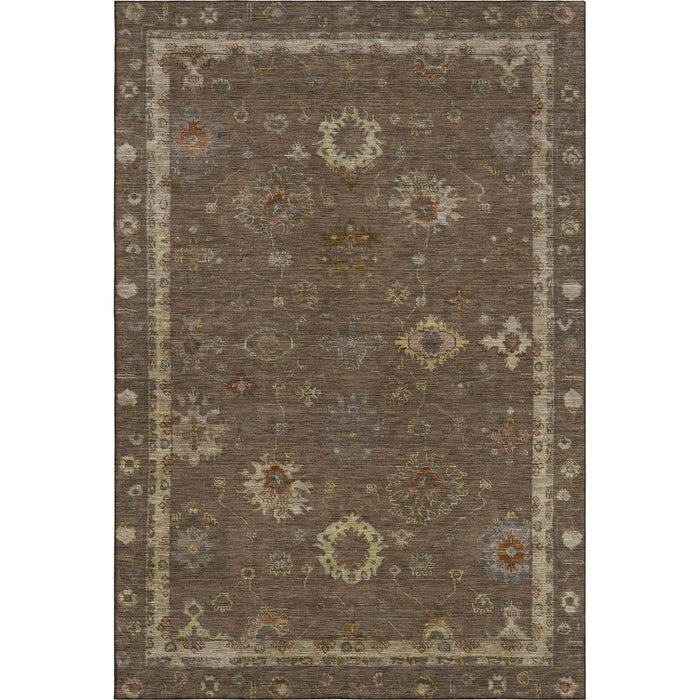 10' X 14' Oriental Washable Area Rug With UV Protection (716401) - Chocolate / Beige