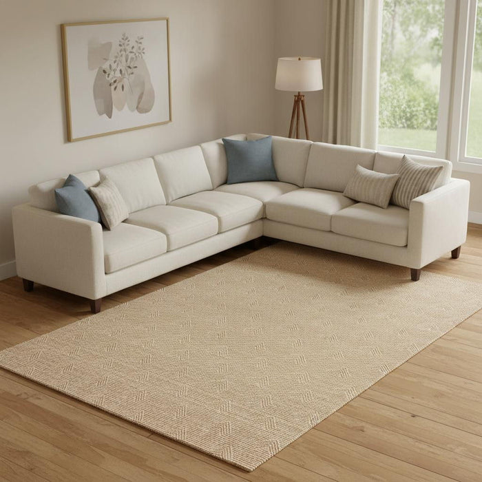 10' X 14' Abstract Geometric Washable Area Rug With UV Protection (672350) - Orange / Ivory