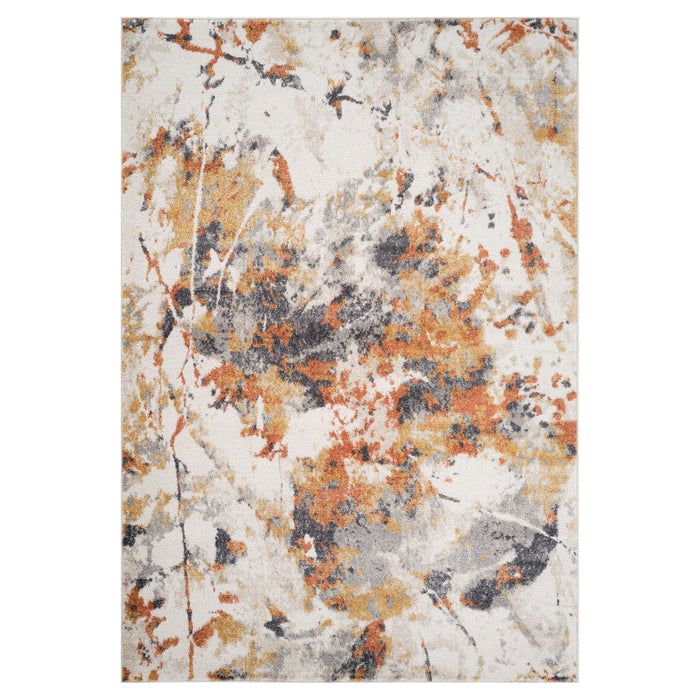 9' X 12' Abstract Area Rug - Ivory / Gray