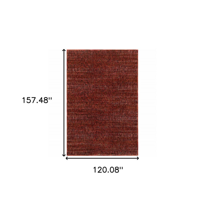 10' x 13' Power Loom Area Rug - Red And Gray