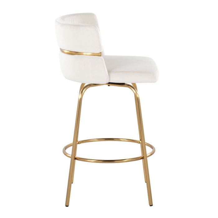 Cinch Claire - 26" Fixed-Height Counter Stool (Set of 2)- Gold Base