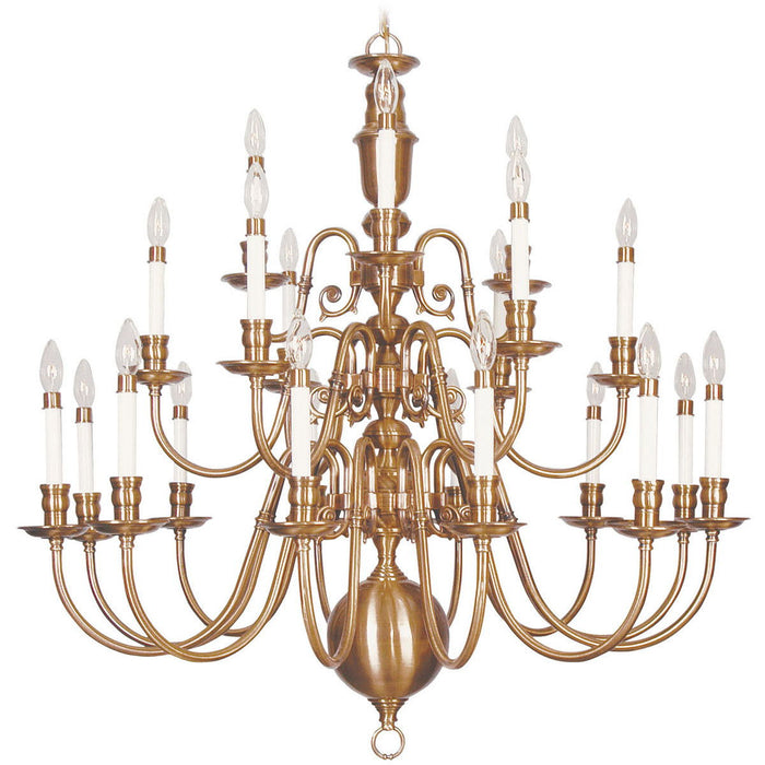 40" Multi Light Dimmable Chandelier With Shades - Brass