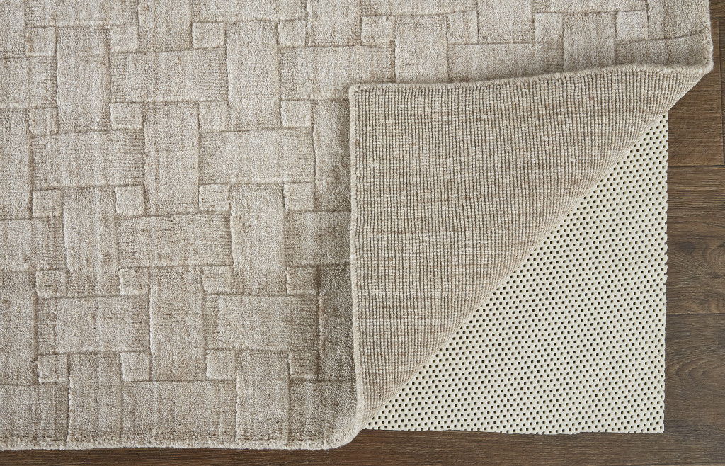 10' x 14' Hand Woven Area Rug - Ivory Striped