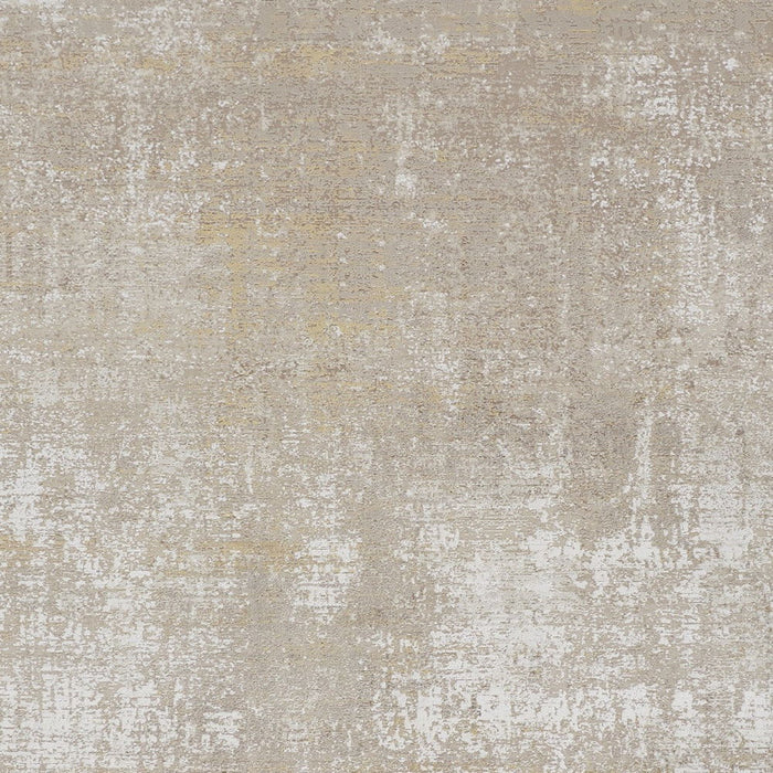 12' x 18' Abstract Power Loom Distressed Area Rug - Taupe Ivory And Gold