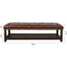 Giga tufted upholstered bedroom end of bed bench with nailhead trim, shelf, and shoe rack, ideal for living room or bedroom decor.