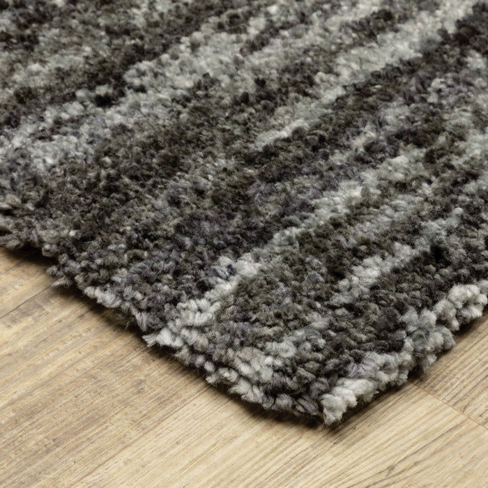 10' x 13' Shag Power Loom Stain Resistant Area Rug - Charcoal