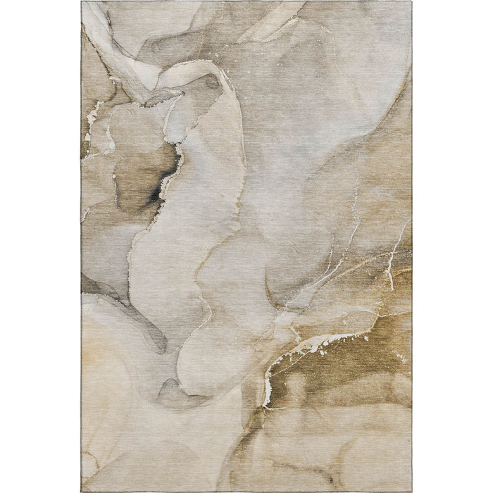 10' X 14' Abstract Washable Area Rug With UV Protection (647326) - Beige / Ivory
