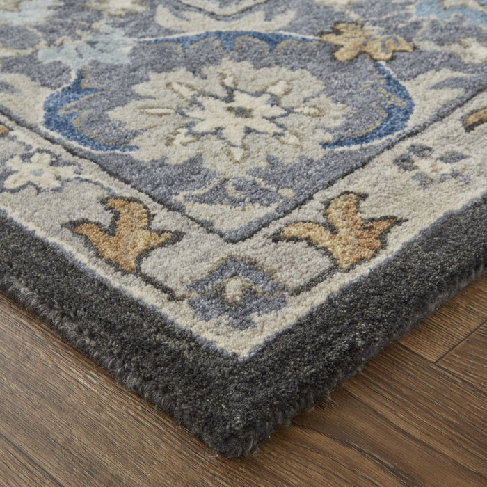 5' x 8' Wool Floral Hand Tufted Area Rug - Taupe And Ivory